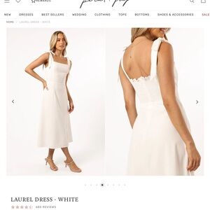 White Midi Dress with Bow Straps